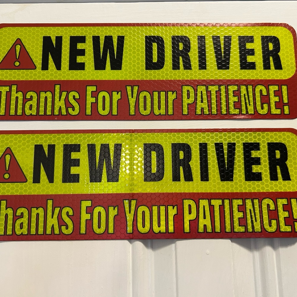 New Driver Sign with Red and Yellow Colors